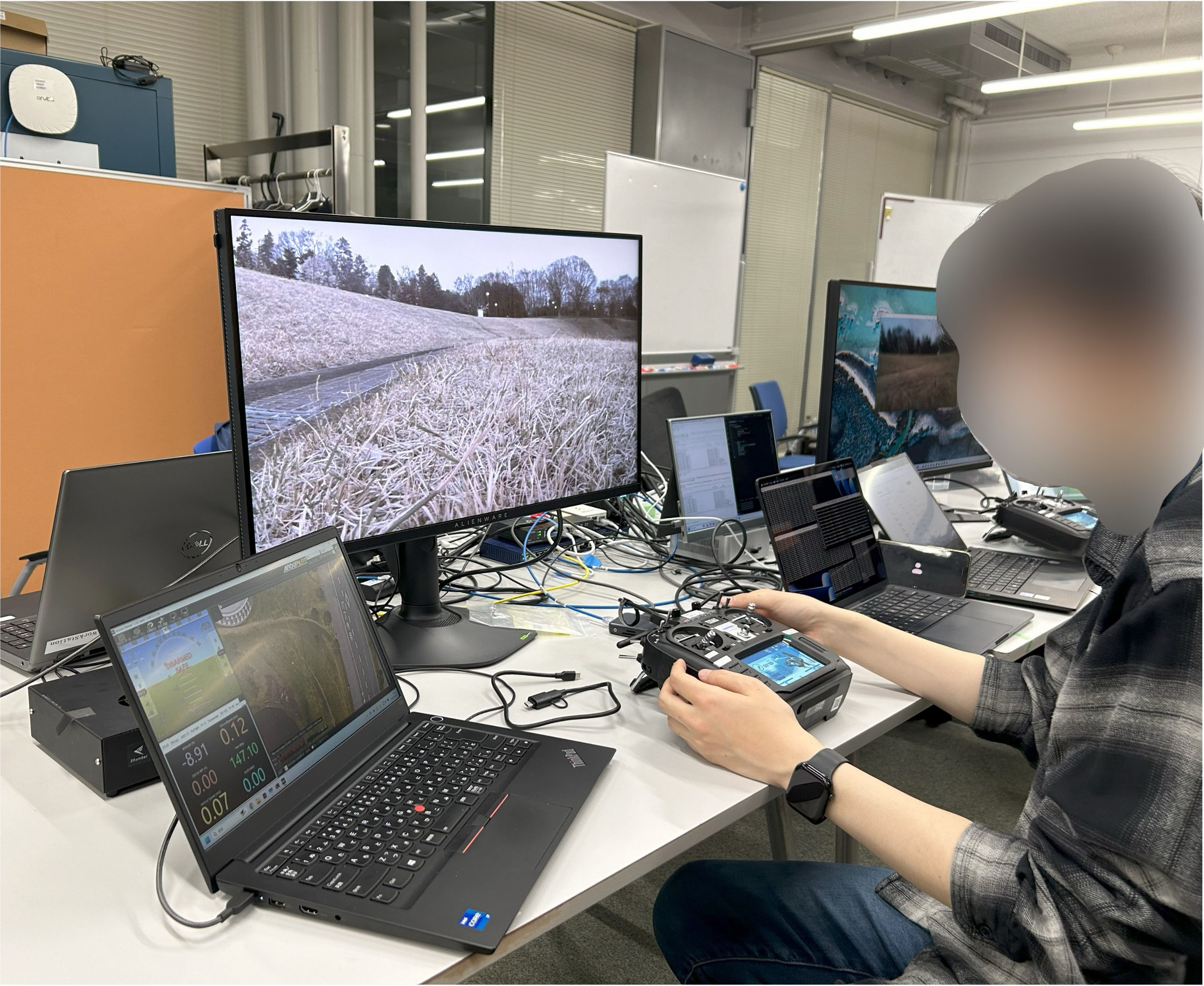 Indoor remote piloting setup